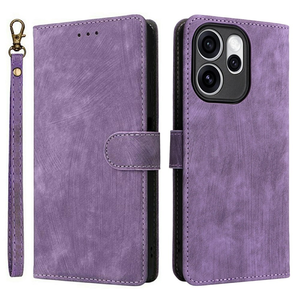 Oppo Reno15 Pro 5G Brush Magnetic Θήκη Πορτοφόλι Purple