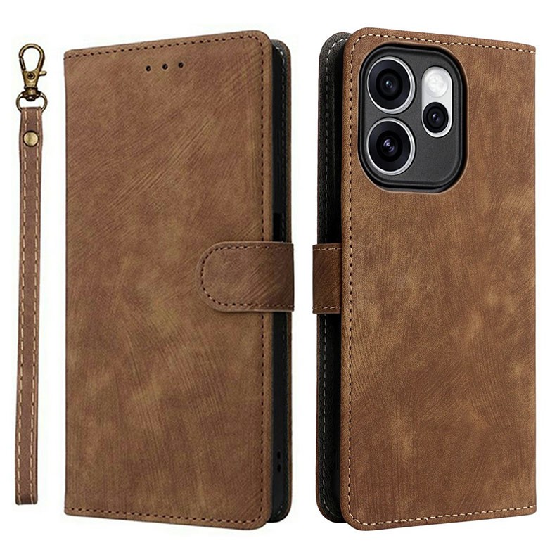 Oppo Reno15 Pro 5G Brush Magnetic Θήκη Πορτοφόλι Brown