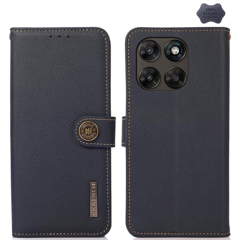 Motorola Moto G67 5G / G77 5G KHAZNEH Δερμάτινη Θήκη Πορτοφόλι Blue