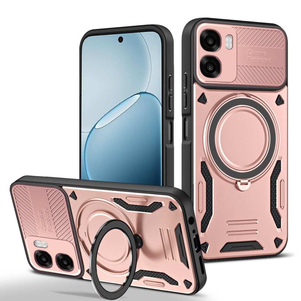 Oppo A6x 4G/5G Armor MagSafe Σκληρή Θήκη με Δαχτυλίδι Rose Gold