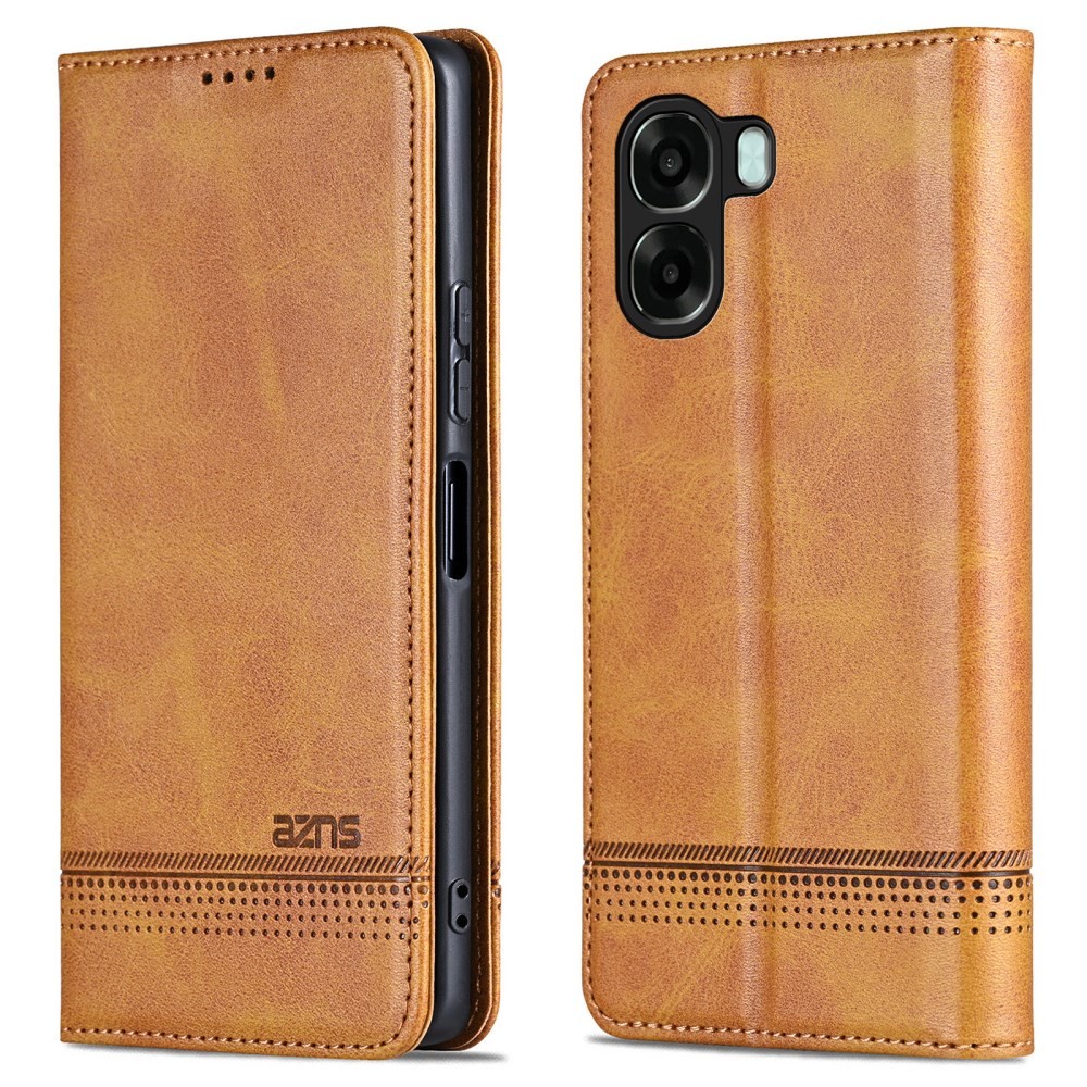 Oppo A6x 4G/5G AZNS Spots Θήκη Βιβλίο Light Brown