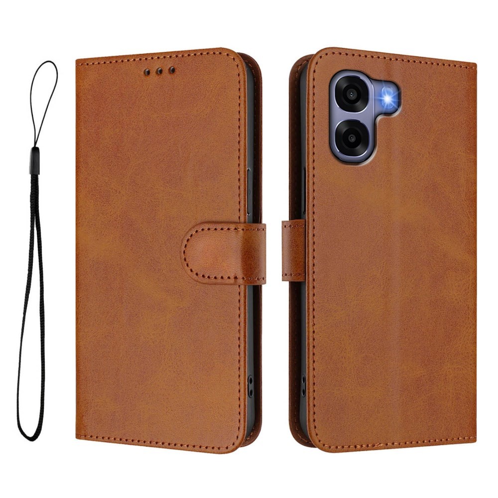 Oppo A6x 4G/5G Basic Θήκη Πορτοφόλι Brown