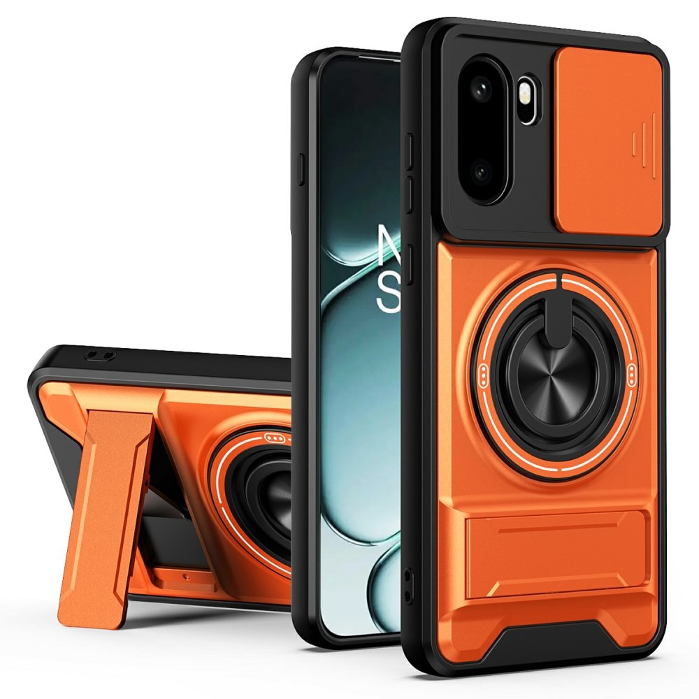 OnePlus 15R 5G Sliding Camshield Σκληρή Θήκη με Δαχτυλίδι και Stand Orange