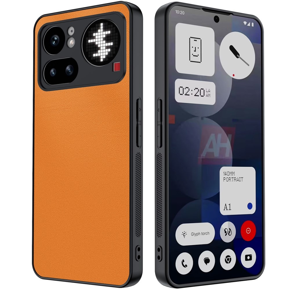 Nothing Phone (4a) Pro Leather Coated  Σκληρή Θήκη Orange