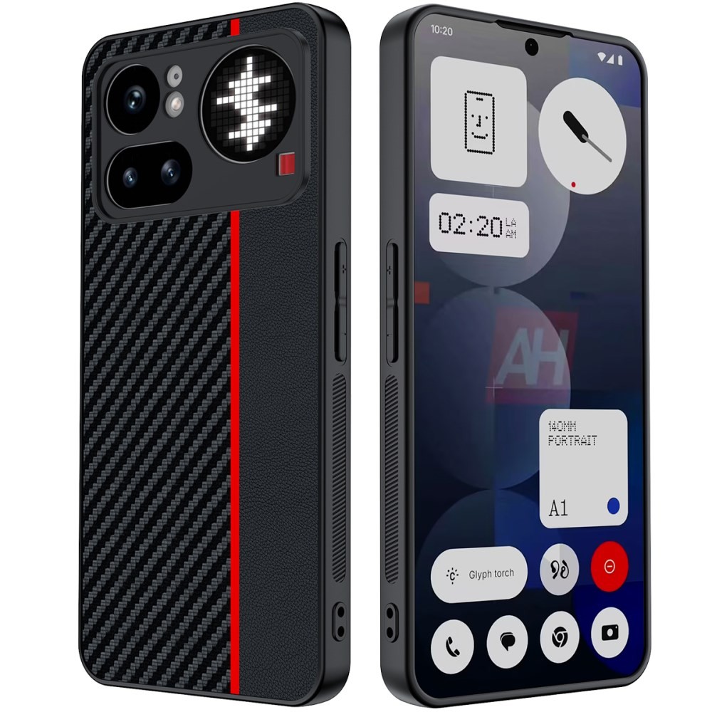 Nothing Phone (4a) Pro Carbon Fiber Σκληρή Θήκη Black / Red