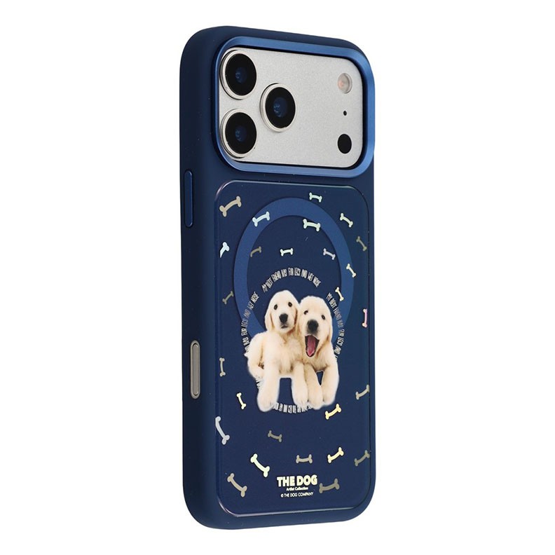 Apple iPhone 17 Pro Max THE DOG Pattern Σκληρή Θήκη με Τζάμι Dark Blue