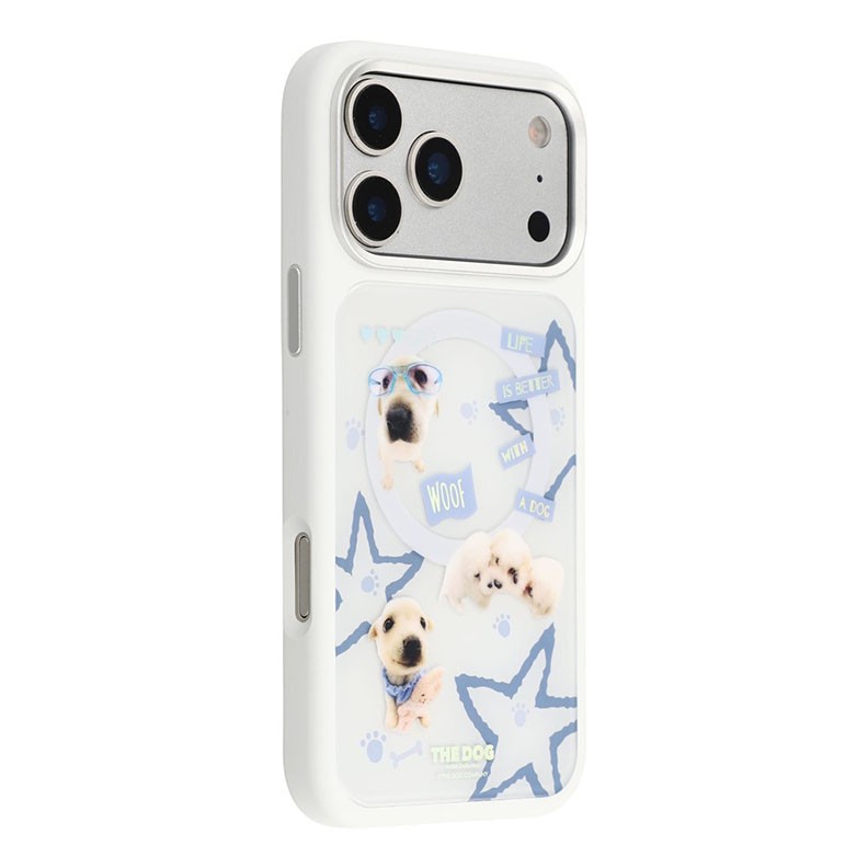 Apple iPhone 17 Pro Max THE DOG Pattern Σκληρή Θήκη με Τζάμι White