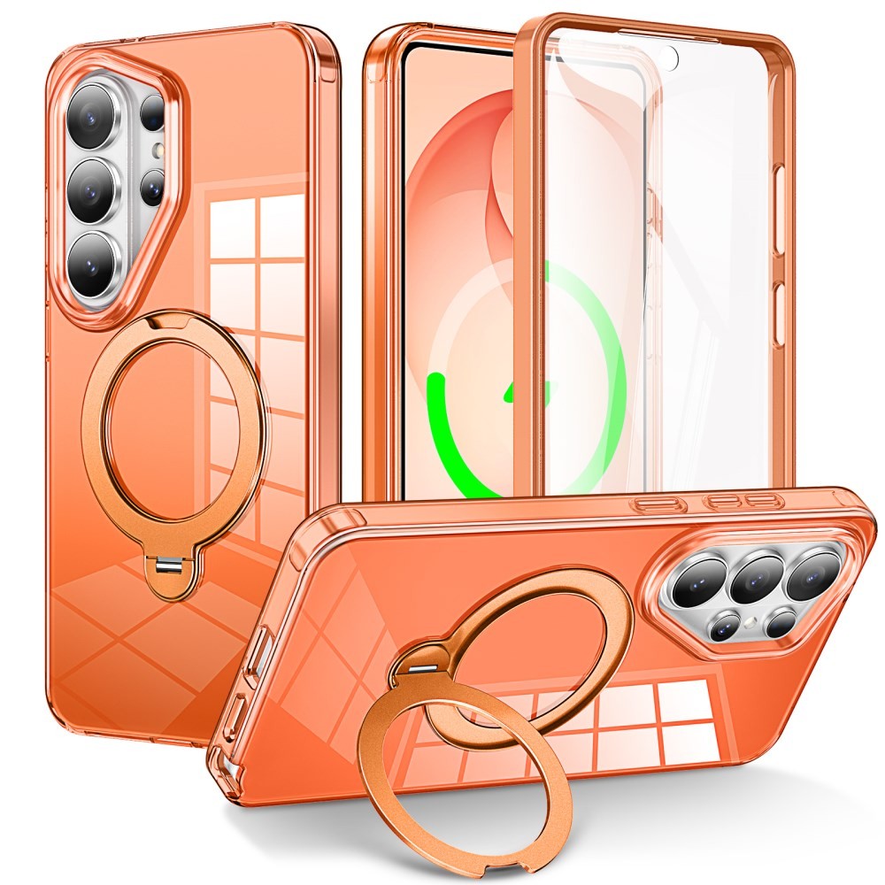 Samsung Galaxy S26 Ultra 5G 360 Degrees Coverage Σκληρή Θήκη με MagSafe Δαχτυλίδι Orange