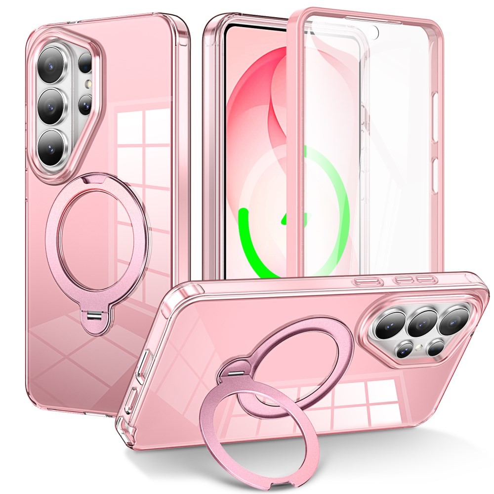Samsung Galaxy S26 Ultra 5G 360 Degrees Coverage Σκληρή Θήκη με MagSafe Δαχτυλίδι Pink