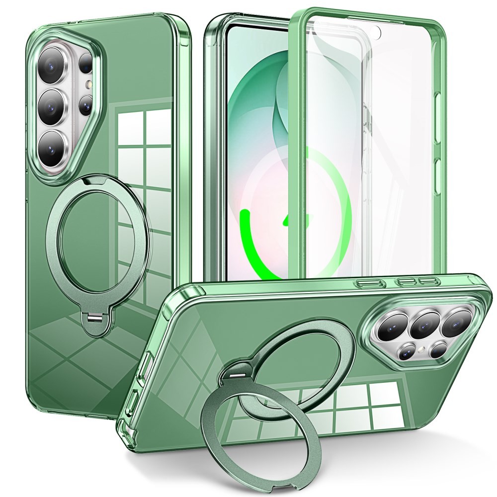 Samsung Galaxy S26 Ultra 5G 360 Degrees Coverage Σκληρή Θήκη με MagSafe Δαχτυλίδι Green