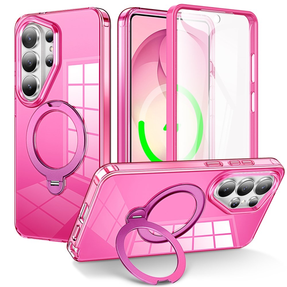 Samsung Galaxy S26 Ultra 5G 360 Degrees Coverage Σκληρή Θήκη με MagSafe Δαχτυλίδι Fuchsia