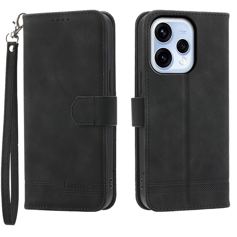 Oppo Reno15 5G Dierfeng Θήκη Πορτοφόλι Black