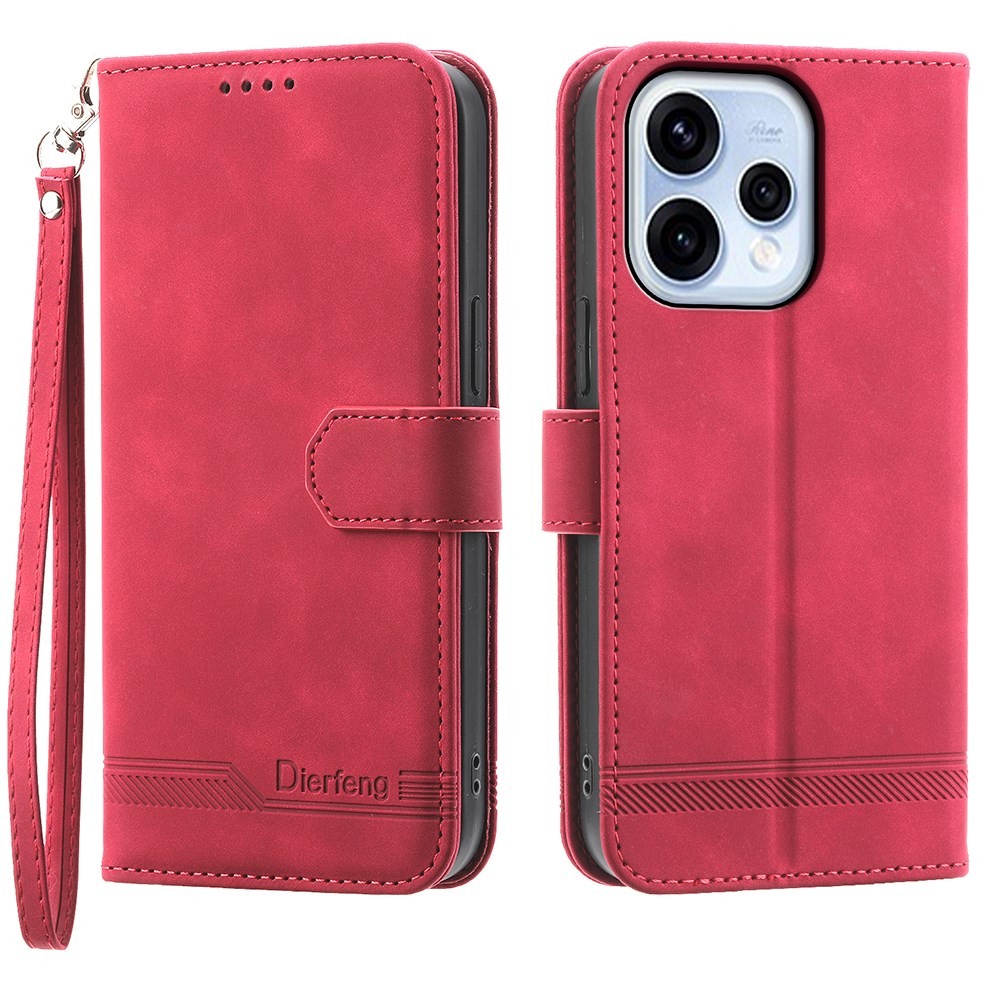 Oppo Reno15 5G Dierfeng Θήκη Πορτοφόλι Red