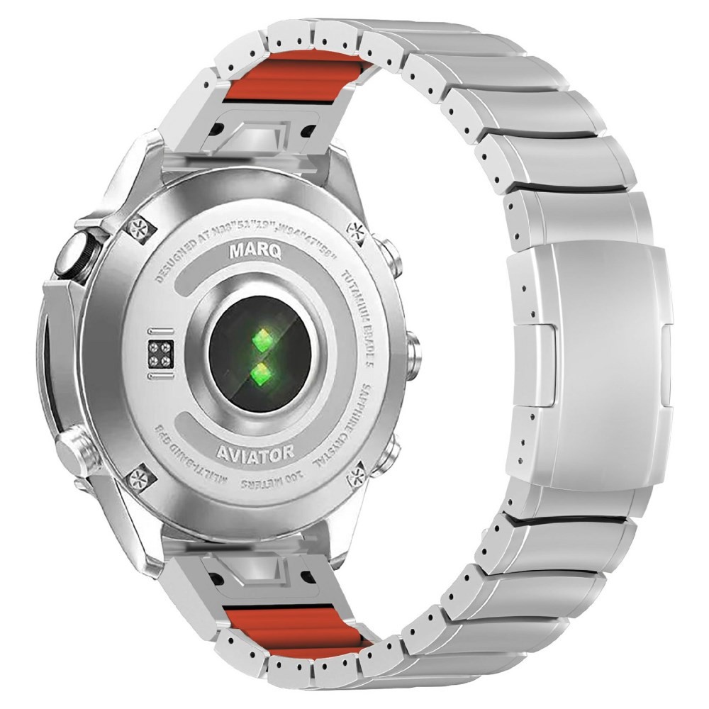 Garmin Fenix 8 Pro AMOLED/Fenix 8/Fenix E - 47mm Λουράκι από Κράμα Τιτανίου και Καουτσούκ Titanium/Orange