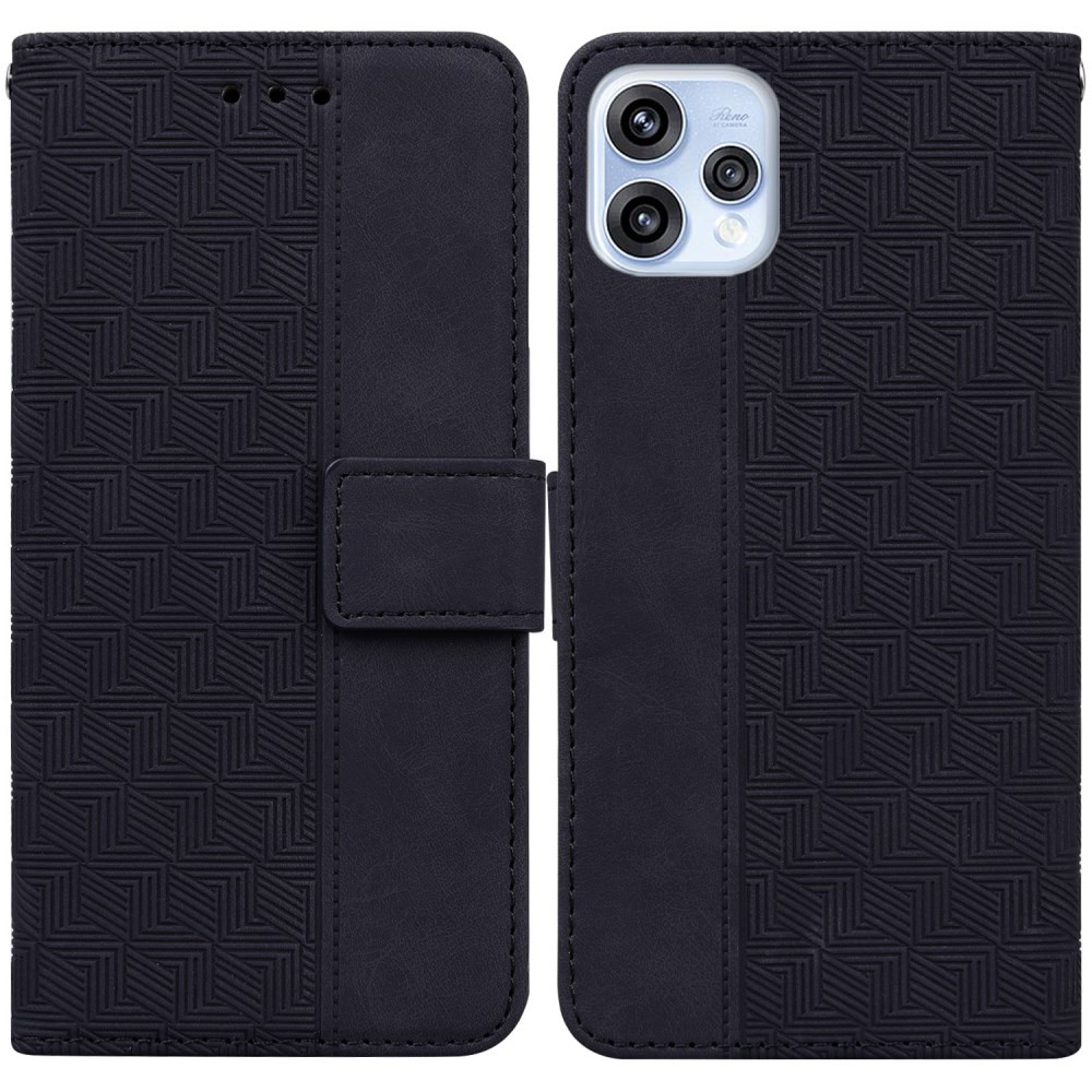 Oppo Reno15 5G Geometry Θήκη Πορτοφόλι Black