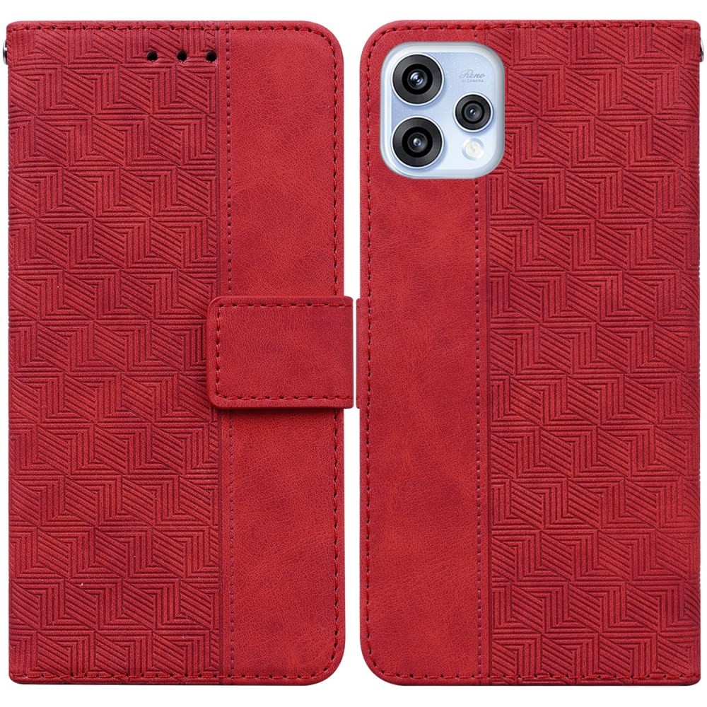 Oppo Reno15 5G Geometry Θήκη Πορτοφόλι Red