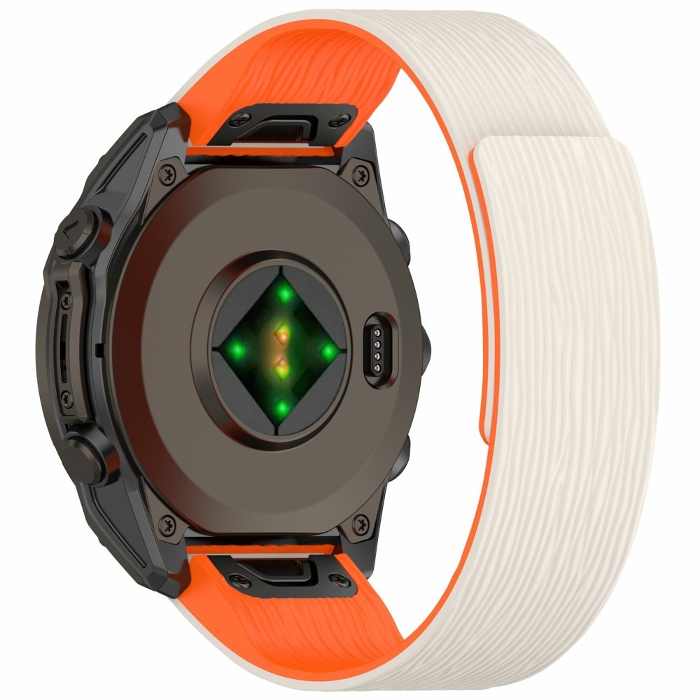 Garmin Fenix 8 Pro AMOLED/Fenix 8 - 51mm Λουράκι Σιλικόνης με Μαγνητικό Κούμπωμα Beige / Orange