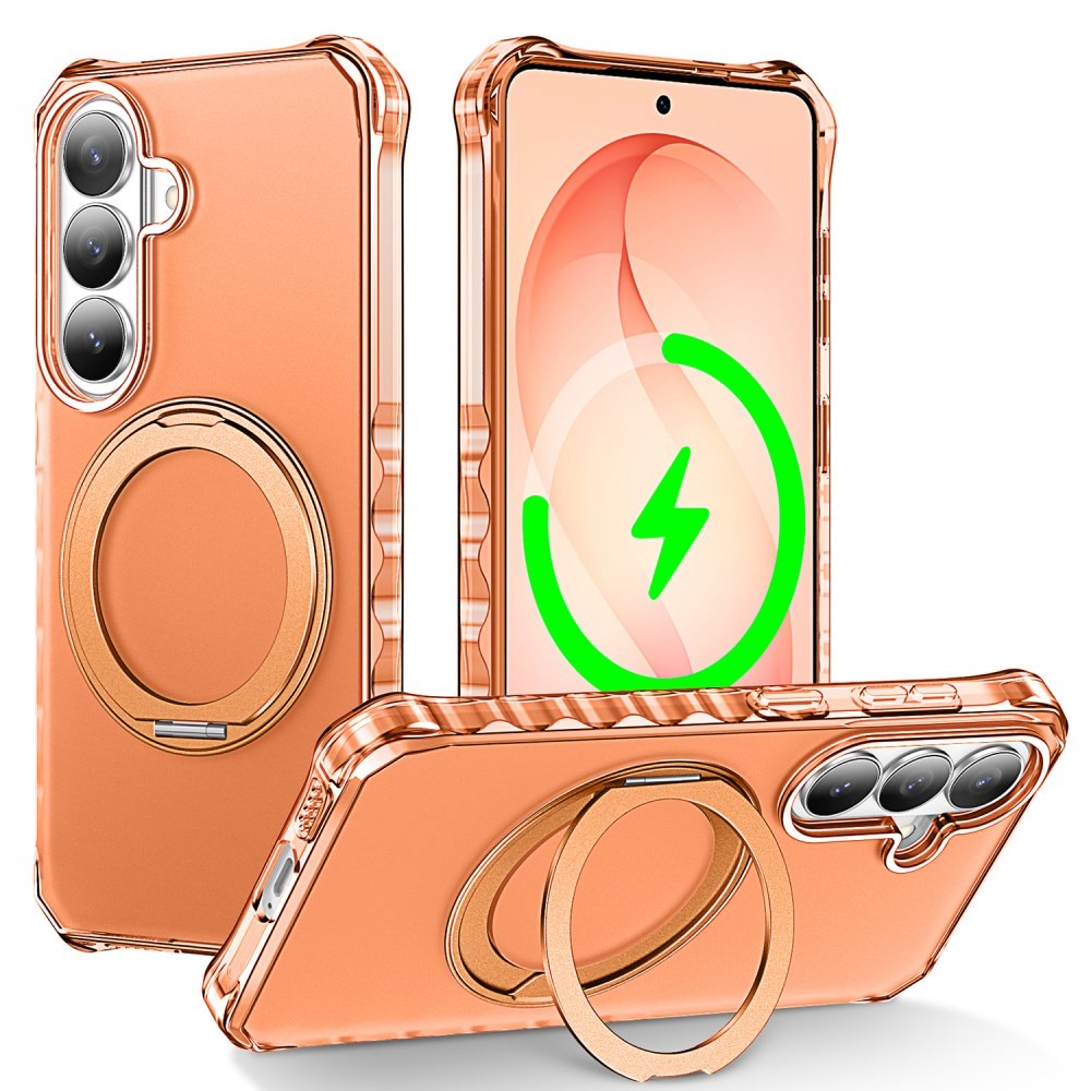 Samsung Galaxy S26 5G Buffer Magsafe Σκληρή Θήκη με Stand Ημιδιάφανη Orange