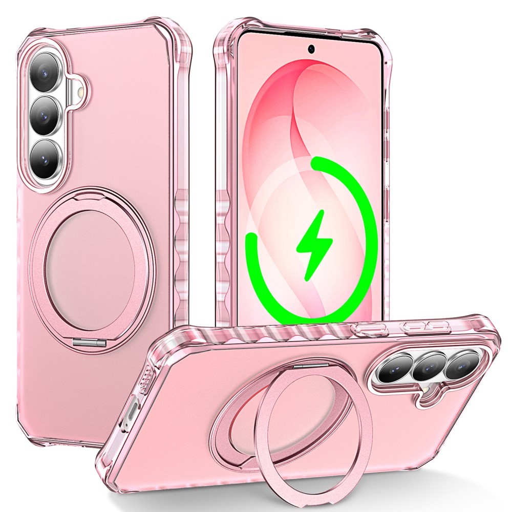 Samsung Galaxy S26 5G Buffer Magsafe Σκληρή Θήκη με Stand Ημιδιάφανη Pink