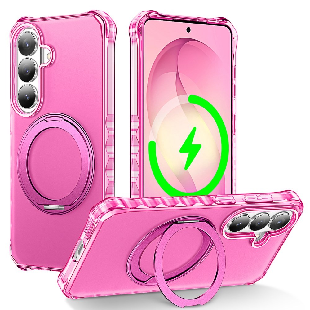 Samsung Galaxy S26 5G Buffer Magsafe Σκληρή Θήκη με Stand Ημιδιάφανη Rose