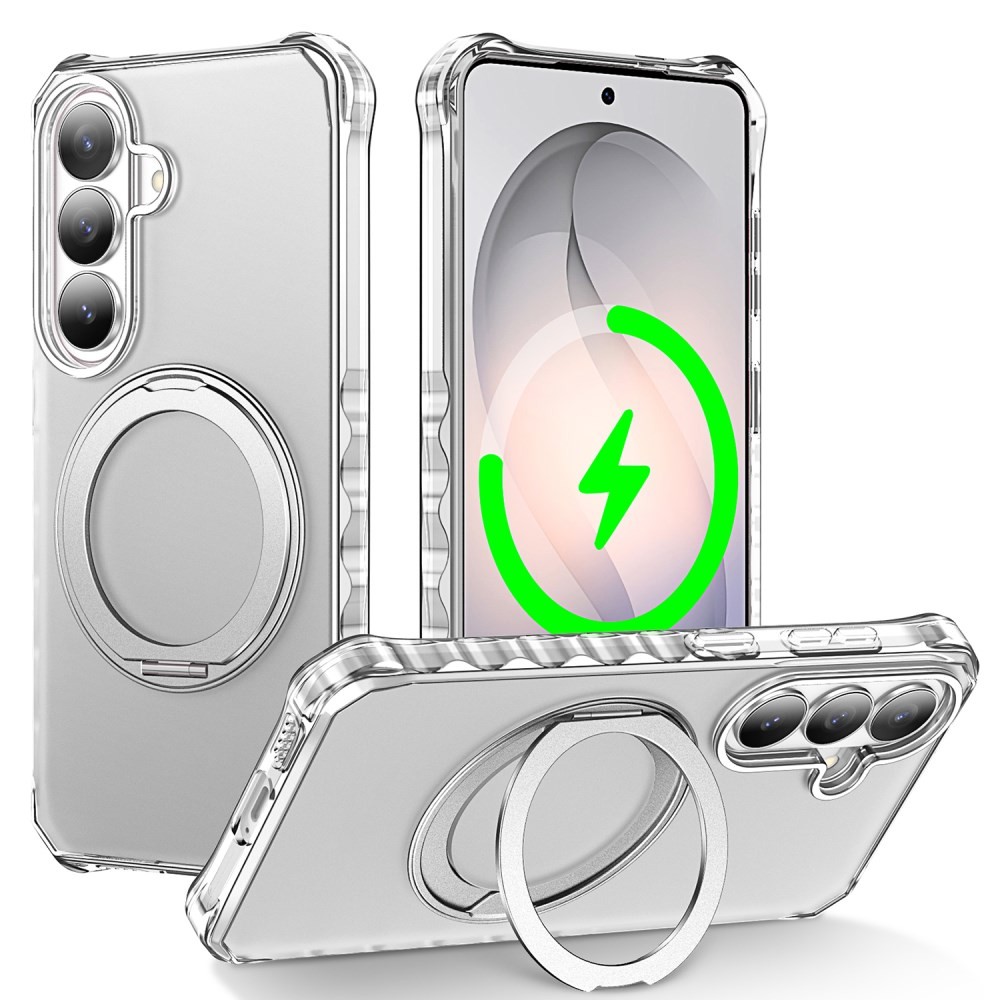 Samsung Galaxy S26 5G Buffer Magsafe Σκληρή Θήκη με Stand Ημιδιάφανη Silver