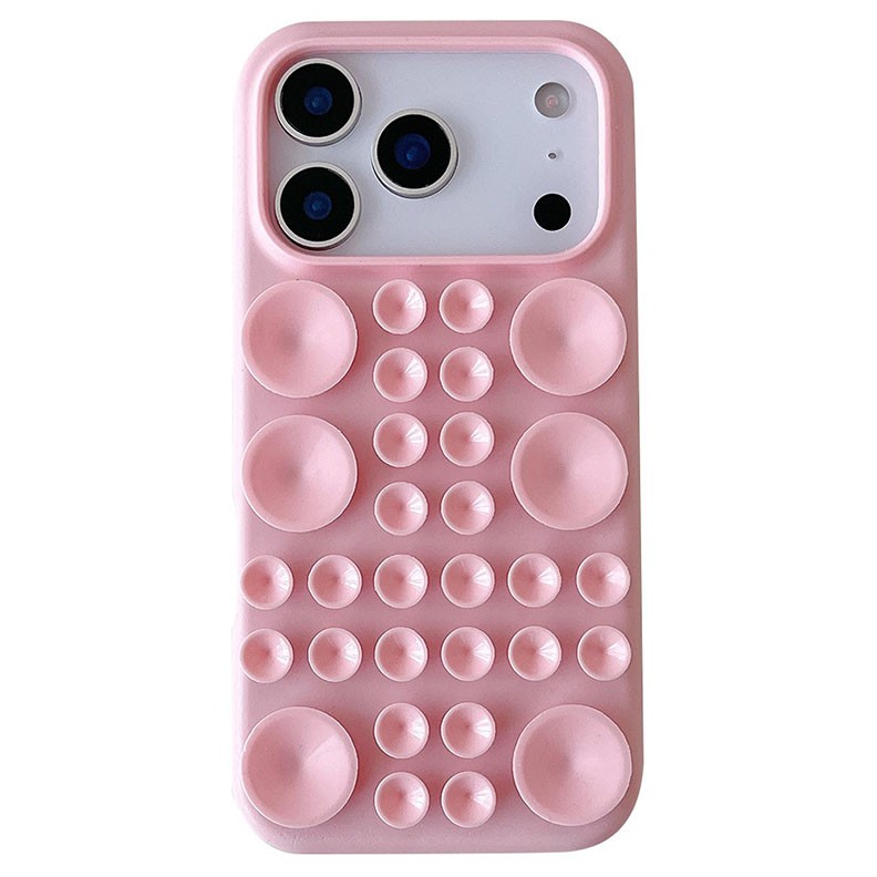 Apple iPhone 17 Pro Max Suction Cup Θήκη Σιλικόνης Pink