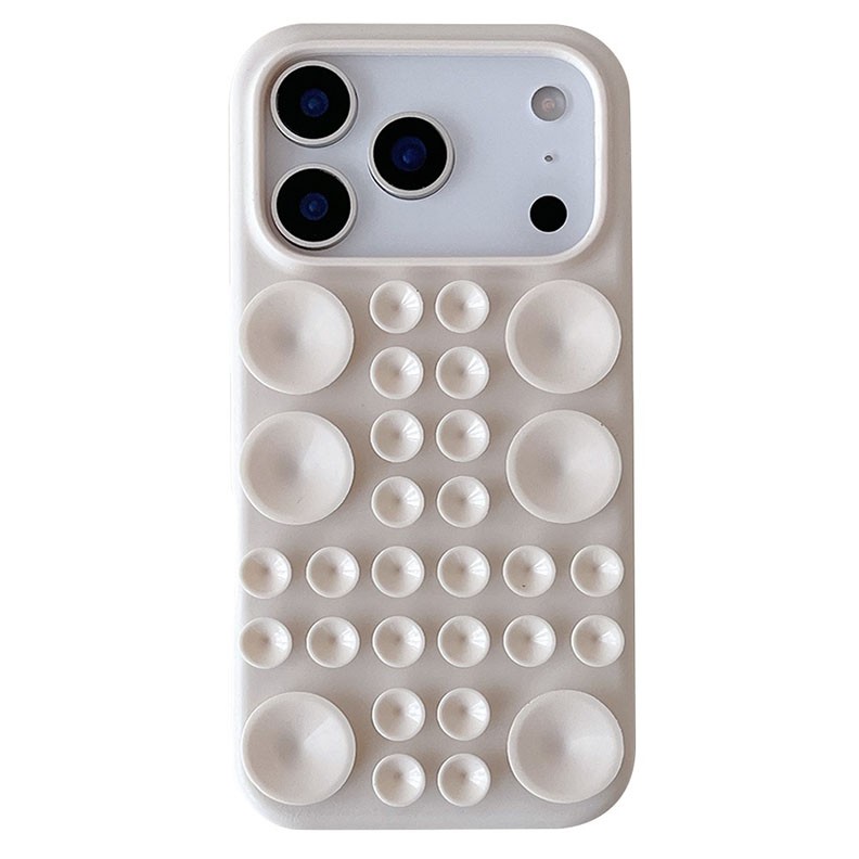 Apple iPhone 17 Pro Max Suction Cup Θήκη Σιλικόνης Antique White