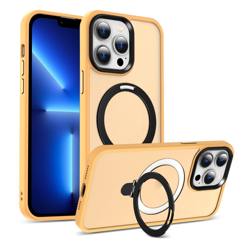 Apple iPhone 13 Pro Max Bumper Magsafe Σκληρή Θήκη με Stand Ημιδιάφανη Orange