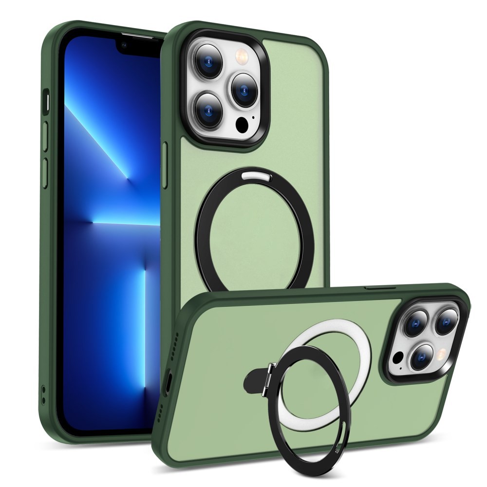 Apple iPhone 13 Pro Max Bumper Magsafe Σκληρή Θήκη με Stand Ημιδιάφανη Green