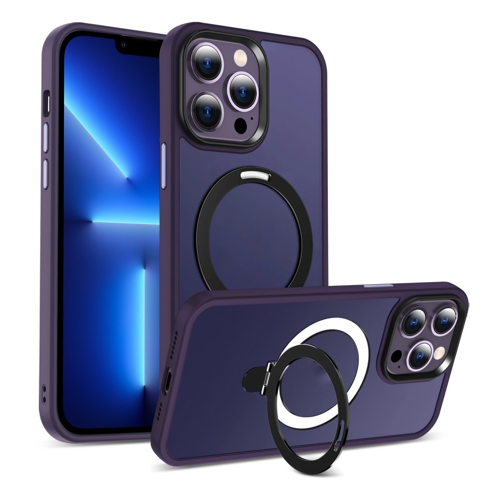 Apple iPhone 13 Pro Max Bumper Magsafe Σκληρή Θήκη με Stand Ημιδιάφανη Dark Purple
