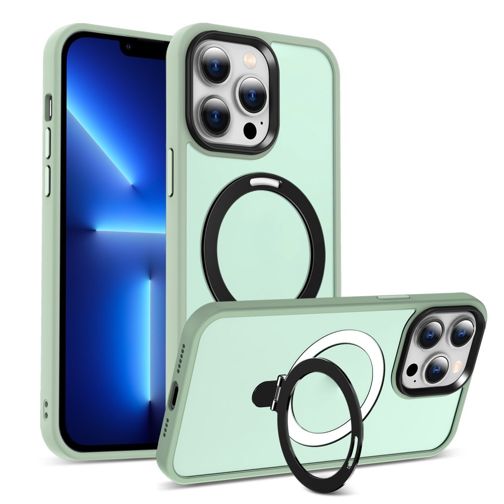 Apple iPhone 13 Pro Max Bumper Magsafe Σκληρή Θήκη με Stand Ημιδιάφανη Matcha Green