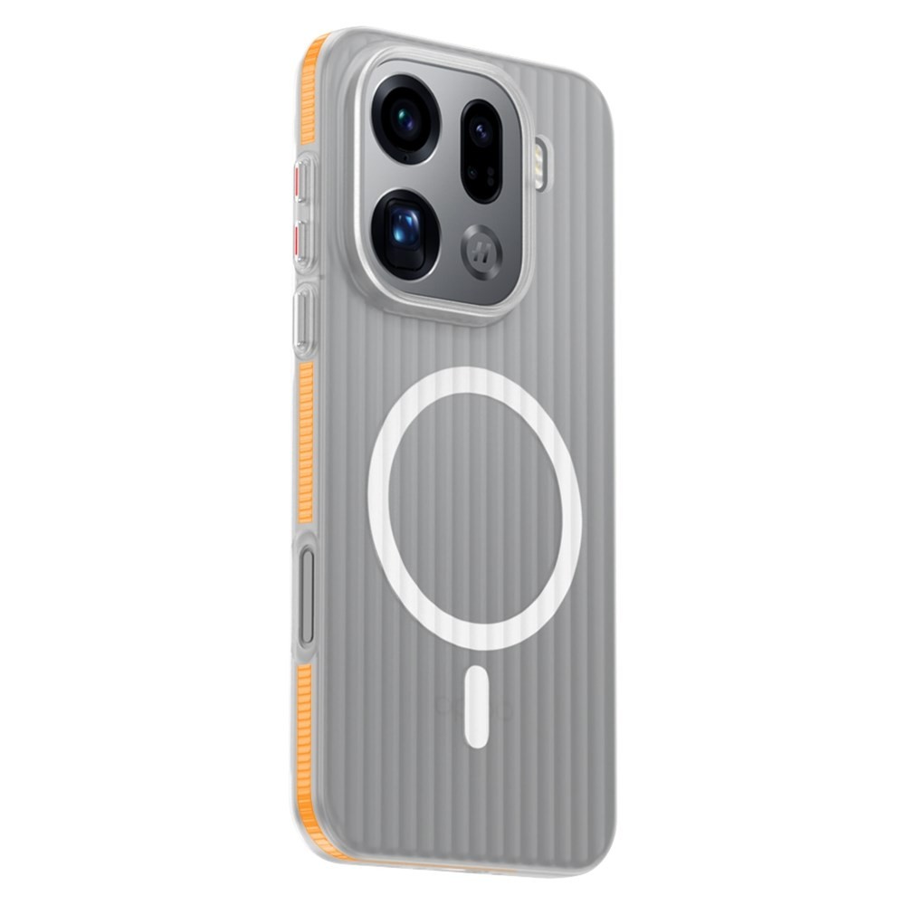Oppo Find X9 Pro 5G Waves MagSafe Σκληρή Θήκη Tranparent/Orange