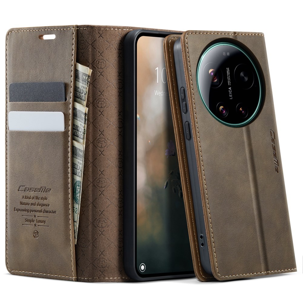 Xiaomi 17 Ultra 5G CaseMe 033 Retro Θήκη Βιβλίο Coffee