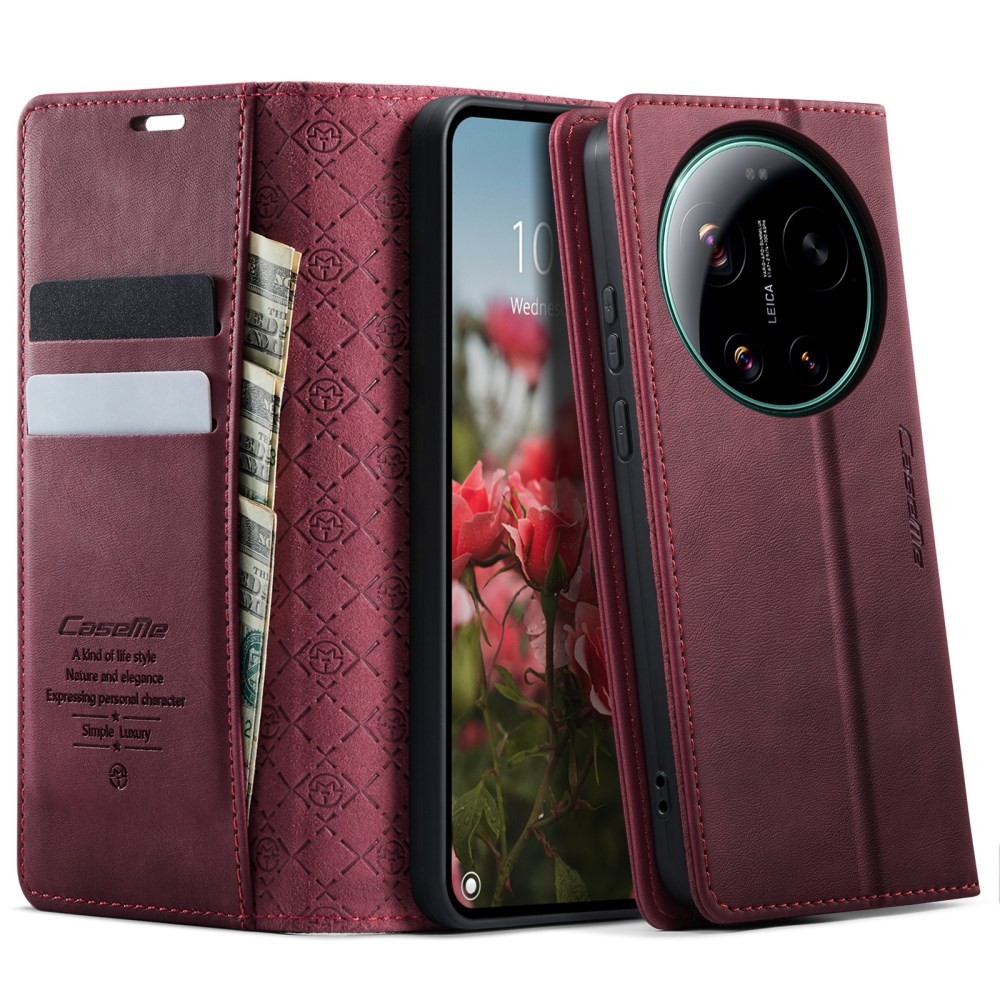 Xiaomi 17 Ultra 5G CaseMe 033 Retro Θήκη Βιβλίο Wine Red