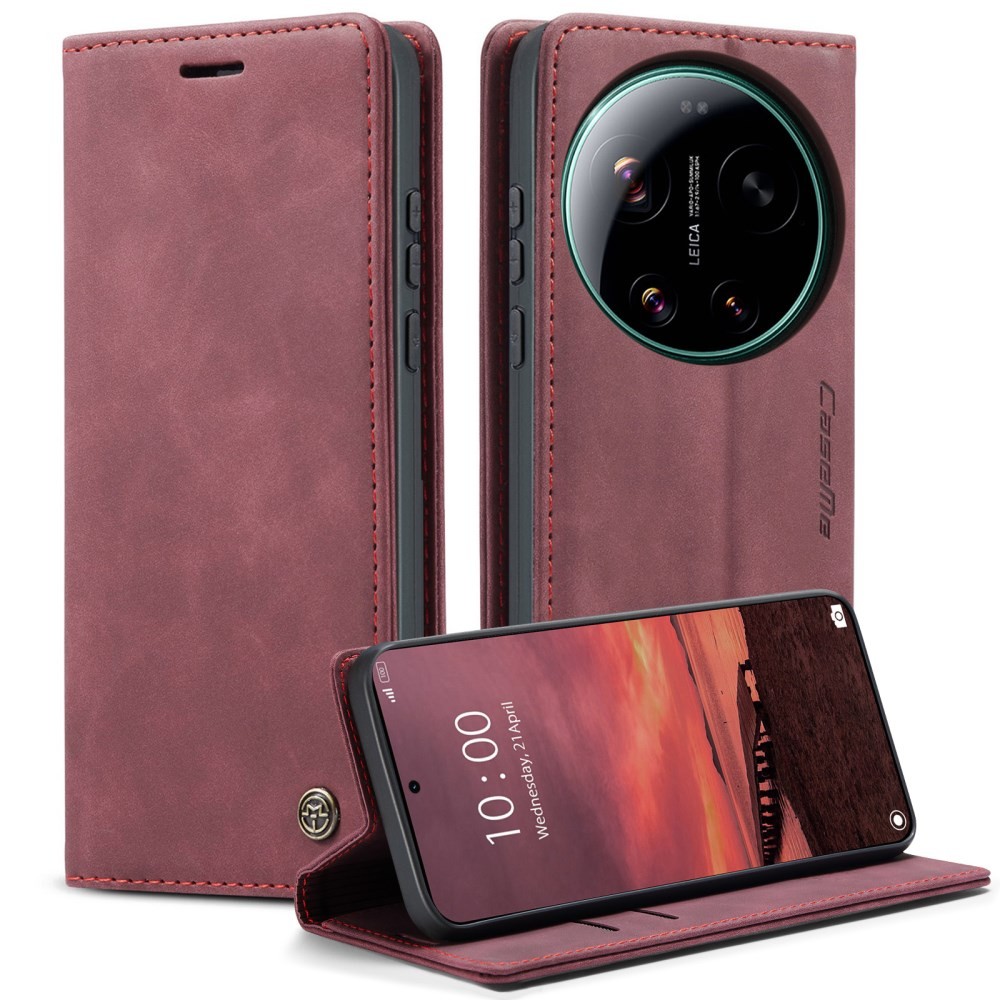 Xiaomi 17 Ultra 5G CaseMe 013 Retro Θήκη Βιβλίο Wine Red