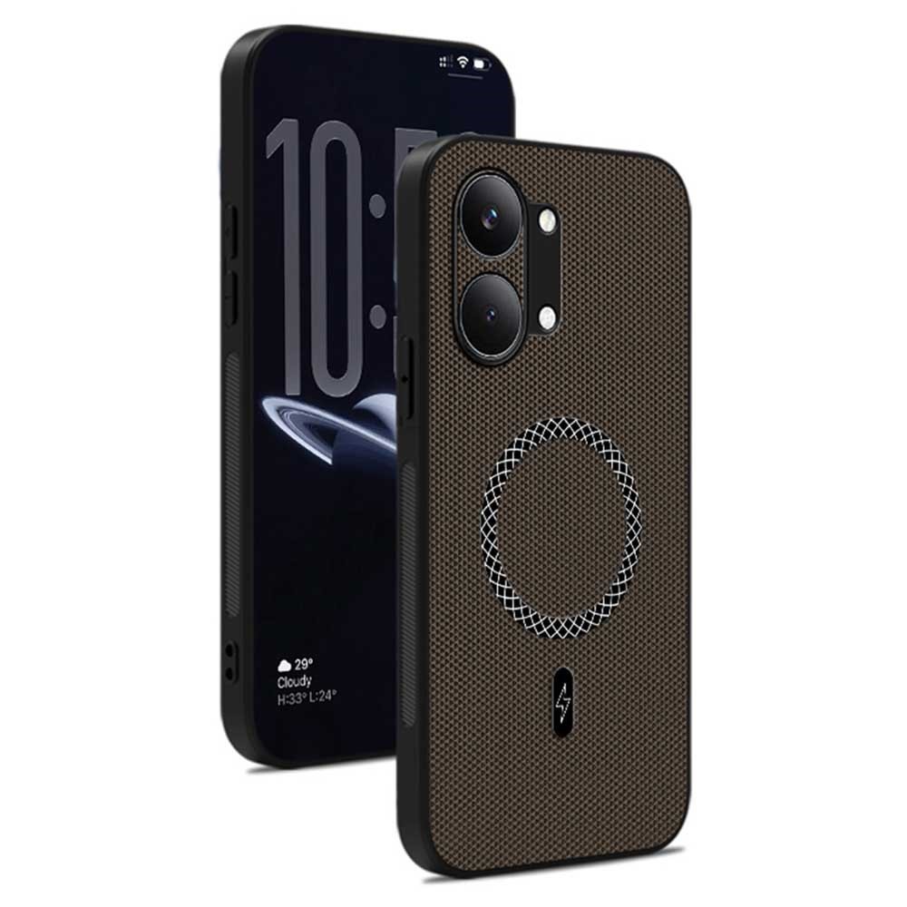 Xiaomi Poco X8 Pro Max 5G Triangle Texture Magsafe Σκληρή Θήκη Grey / Brown
