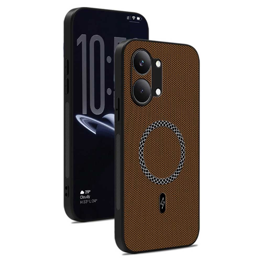Xiaomi Poco X8 Pro Max 5G Triangle Texture Magsafe Σκληρή Θήκη Brown / Gold