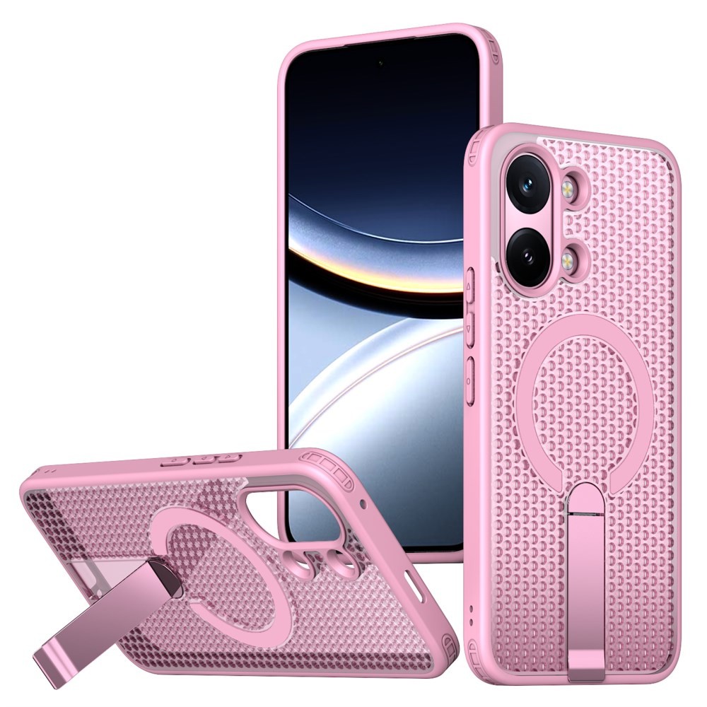Xiaomi Poco X8 Pro Max 5G Grid Magsafe Σκληρή Θήκη με Stand Pink