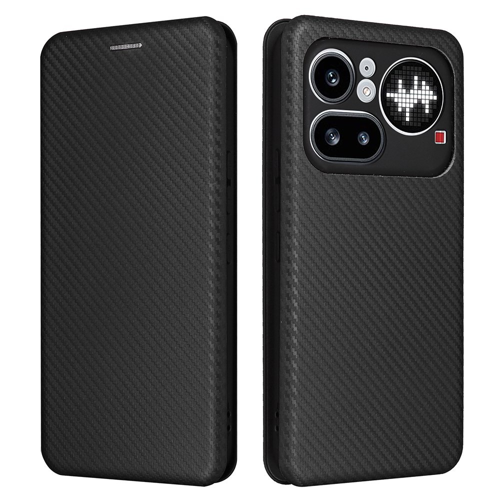 Nothing Phone (4a) Pro Carbon Fiber Θήκη Βιβλίο Black