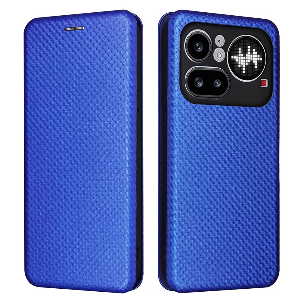 Nothing Phone (4a) Pro Carbon Fiber Θήκη Βιβλίο Blue