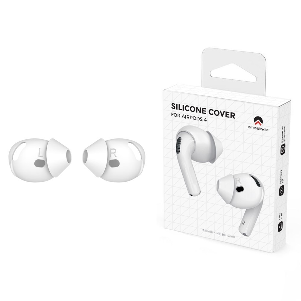 Apple AirPods 4 AHASTYLE PT66-4  Ανταλλακτικά Καλύμματα Σιλικόνης - 1 Ζευγάρι White