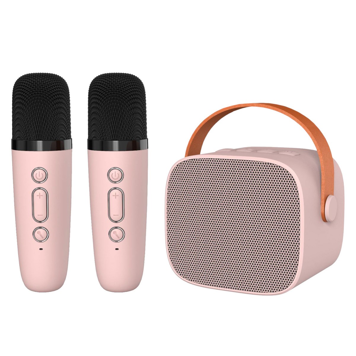 Blavec WS07-2MP Blavec Ηχείο Karaoke 5W με Ασύρματα Μικρόφωνα Light Pink
