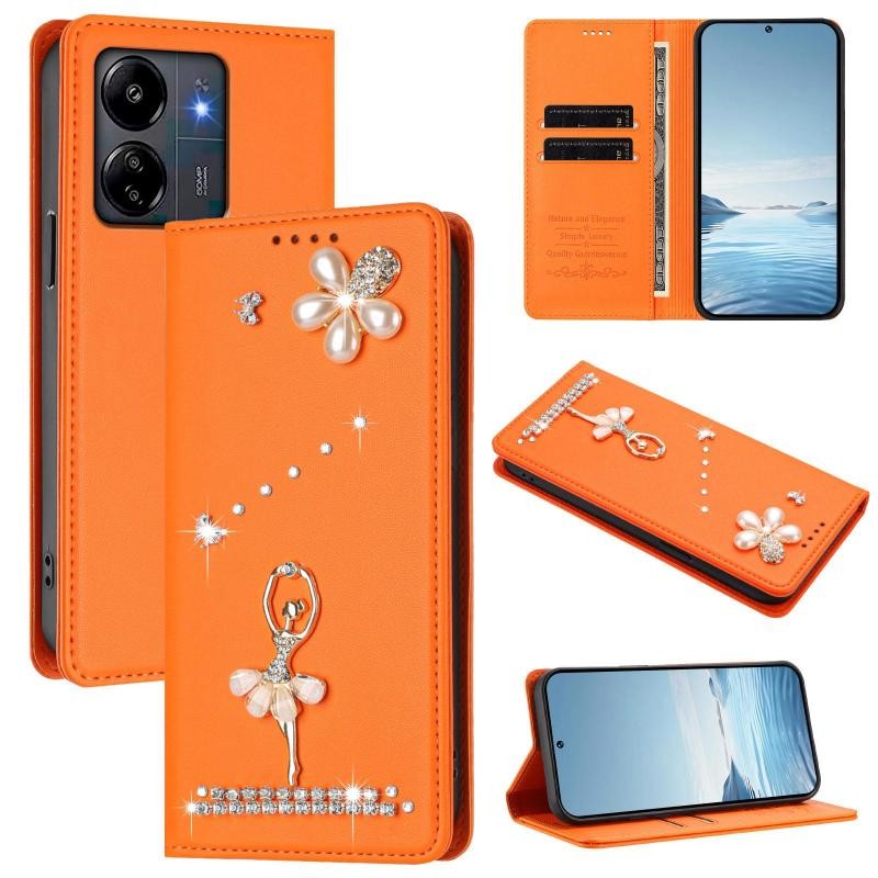 Xiaomi Redmi 13C/Poco C65 Ballet Girl Θήκη Βιβλίο Orange