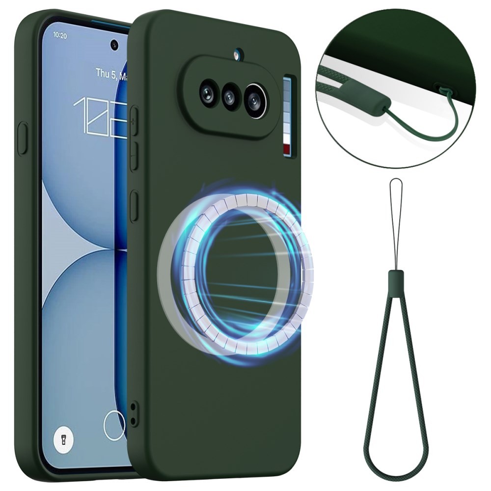 Nothing Phone (4a) MagSafe Solid Color Θήκη Σιλικόνης Dark Green