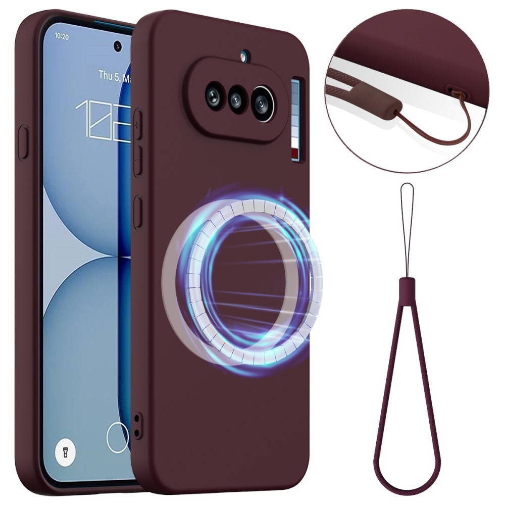 Nothing Phone (4a) MagSafe Solid Color Θήκη Σιλικόνης Wine Red