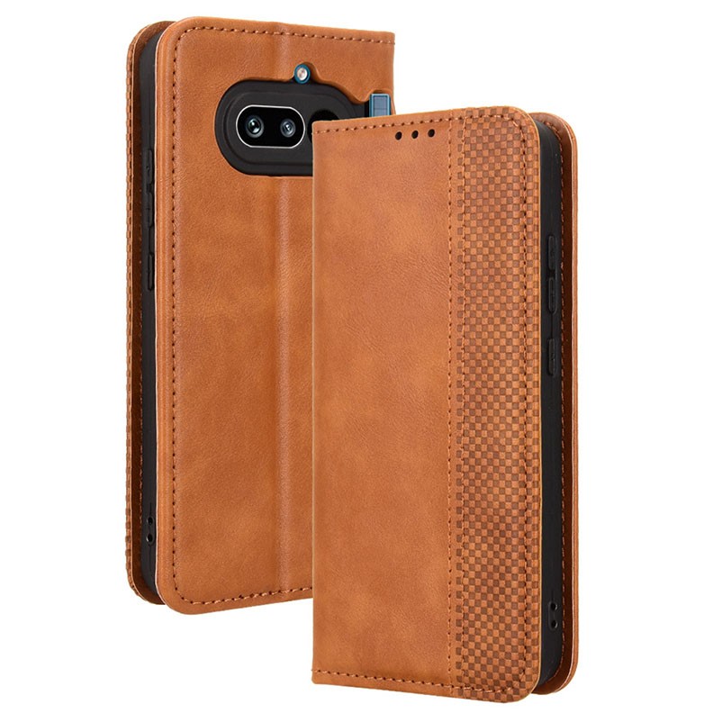 Nothing Phone (4a) Retro Θήκη Βιβλίο Brown