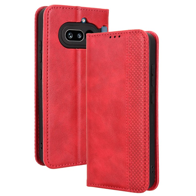 Nothing Phone (4a) Retro Θήκη Βιβλίο Red