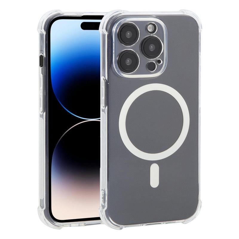 Apple iPhone 14 Pro Max MagSafe Θήκη Σιλικόνης με Air Cushion Γωνίες Transparent