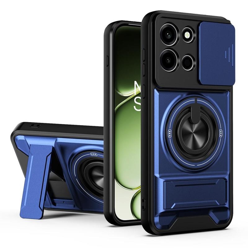 OnePlus Nord 6 5G Sliding Camshield Σκληρή Θήκη με Δαχτυλίδι και Stand Royal Blue