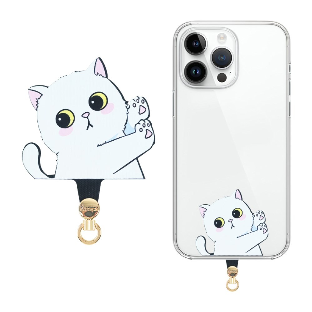 AROPE  Tab για Λουράκι με Περιστρεφόμενο Κρίκο White Cat
